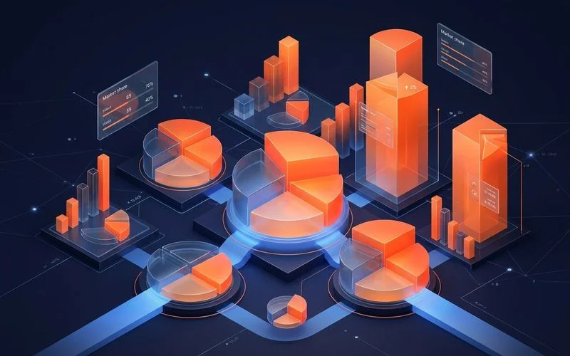 Competitor SEO landscape analysis showing market share comparison and organic visibility benchmarks