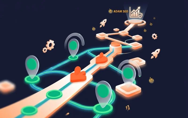 Prioritized SEO action plan showing ROI impact estimates and implementation timeline roadmap