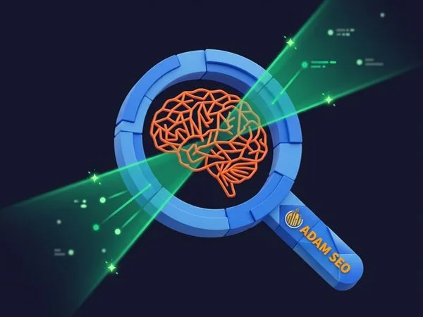 Abstract 3D illustration showing AI search visibility concept with geometric shapes and data visualization elements representing Answer Engine Optimization and Generative Engine Optimization